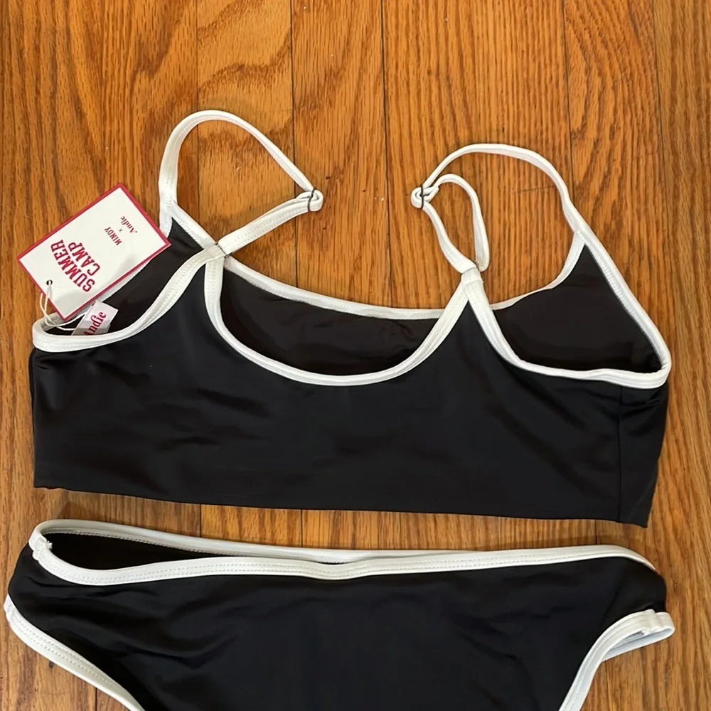 Andie x Mindy Camp Bikini Set Dolphin Top Bells Bottom Black‎ XS NWT